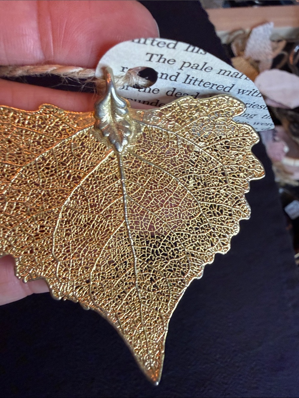 Metallic Gold Leaf pendant-